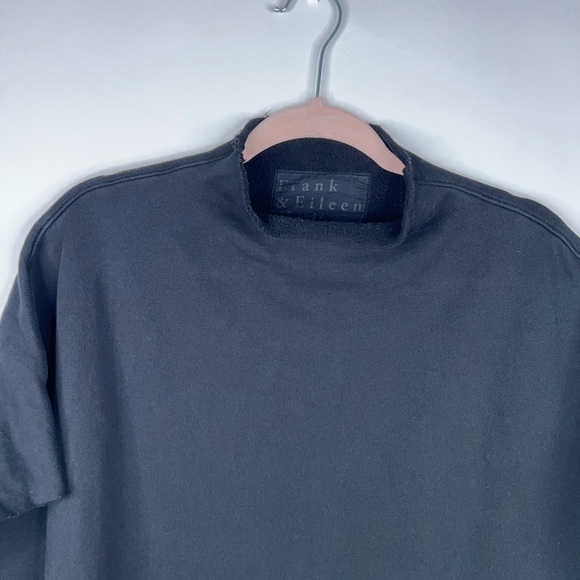 Frank & Eileen Audrey Funnel Neck Capelet Black Oversized Sweatshirt Fleece - Picture 4 of 10